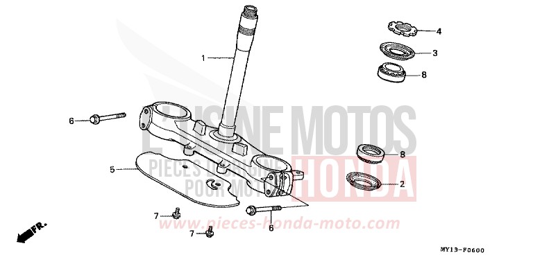 STEERING STEM for Africa Twin 750 SAHARA BULE METALLIC (PB273) from 2000